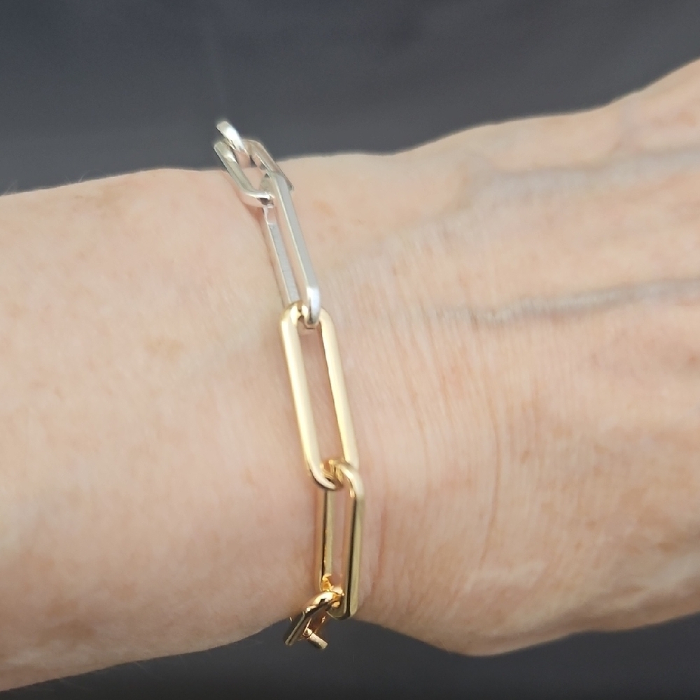 JENNY BIRD Two-Tone Gold and Silver Chain Bracelet - Picture 7 of 9
